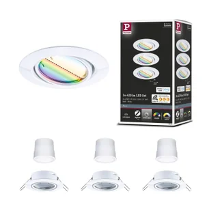 Reflektor wpuszczany LED Paulmann Base, biały, Set of 3 RGBW ZigBee - Oprawy, klosze i abażury - miniaturka - grafika 4