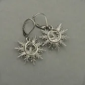 Kolczyki - Kolczyki słońce kryształ górski wire wrapping słoneczka - miniaturka - grafika 1