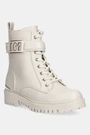 Botki damskie - Guess botki ORANDA2 damskie kolor beżowy na płaskim obcasie FLTORA FAL10 - miniaturka - grafika 1