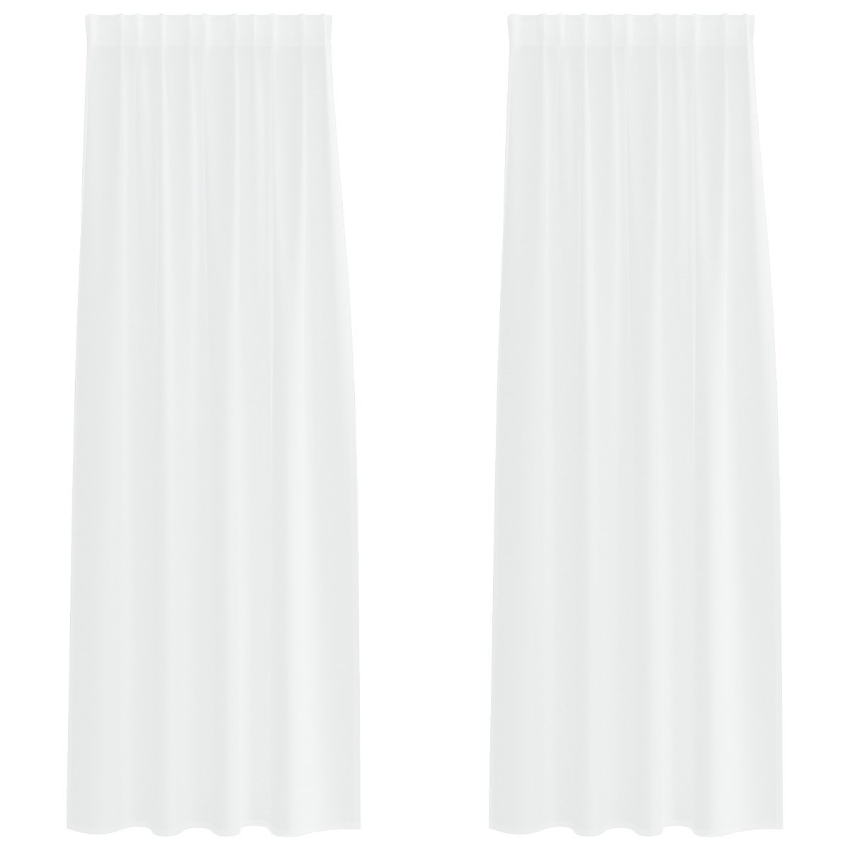 vidaXL Zasłony z zasłonami 2 pcs Biały 140 x 260 cm Poliester