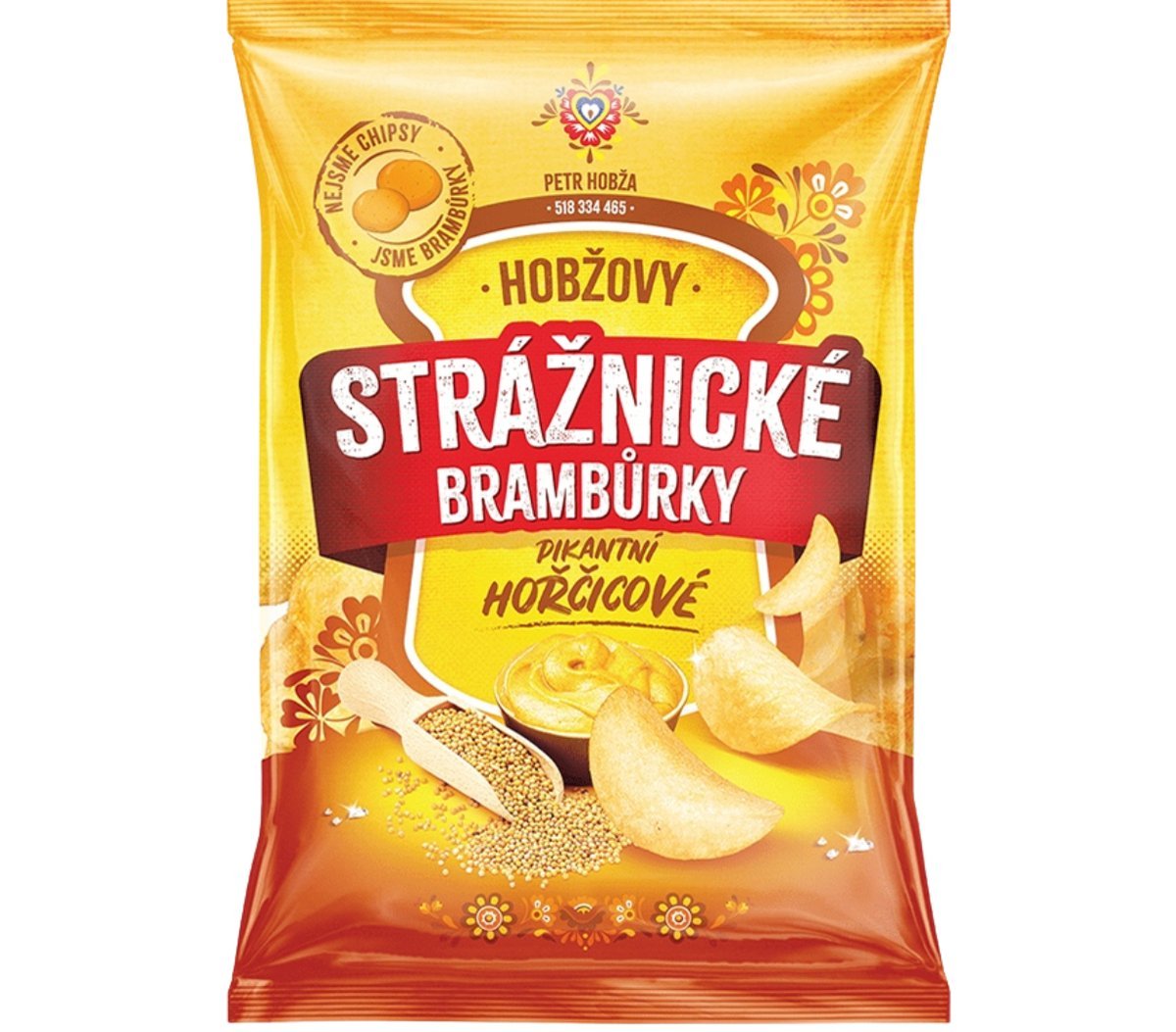 Straznicke Bramburky czeskie chipsy o smaku ostrej musztardy 60g
