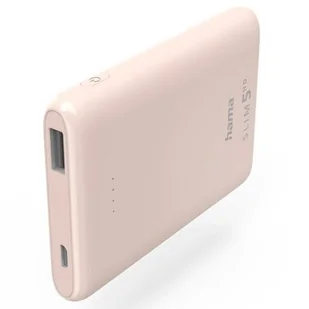HAMA Power Pack Slim 5HD 5000mAh Różowy - Powerbanki - miniaturka - grafika 1