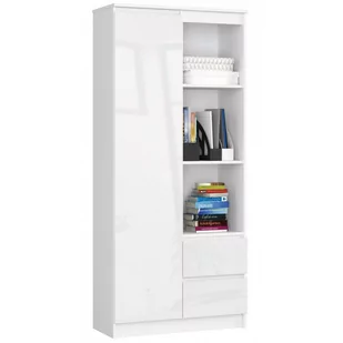 REGAŁ BIUROWY R 80 cm CLP R11 BIAŁY / BIAŁY POŁYSK - Regały biurowe - miniaturka - grafika 2