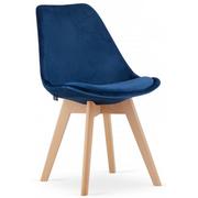 Krzesła - Granatowe tapicerowane krzesło w stylu skandynawskim - Neflax 3X - miniaturka - grafika 1
