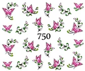 Sztuczne paznokcie i akcesoria - Naklejki wodne na paznokcie RÓŻOWE MOTYLKI - 750 - miniaturka - grafika 1