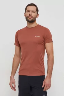 Koszulki męskie - Columbia t-shirt sportowy Zero Rules kolor brązowy gładki - grafika 1