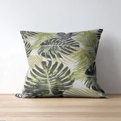 Poszewki na poduszki - Bawełniana poszewka na poduszke z wzorem Monstera - miniaturka - grafika 1