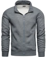 Bluzy męskie - Bluza męska grafitowa z stójką Recea - miniaturka - grafika 1