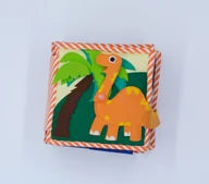Zabawki sensoryczne - Książeczka Sensoryczna Mała, Quiet Book, Montessori - Dino Jolly Designs - miniaturka - grafika 1