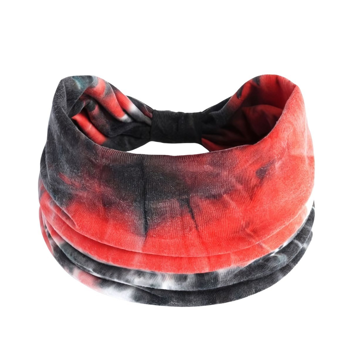 Opaska do Włosów Czerwona Turban na Głowę Szeroka Elastyczna MIŁA W DOTYKU