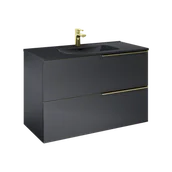 Szafki łazienkowe - ELITA SOHO 100 2S BLACK MATT PDW SZAFKA PODUMYWALKOWA PODWIESZANA 168746 - miniaturka - grafika 1