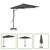 Parasole ogrodowe - The Living Store Parasol ogrodowy na słupku stalowym - 300 cm - antracytowy - Parasol - miniaturka - grafika 1