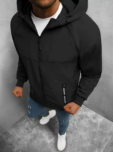 KURTKA SOFTSHELL PRZEJŚCIOWA MĘSKA Z KAPTUREM CZARNA OZONEE JS/HM189/1 - Ozonee - Kurtki męskie - miniaturka - grafika 1