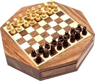 Gry planszowe - Upominkarnia Szachy magnetyczne w ośmiokątnym pudełku drewnianym G236 - miniaturka - grafika 1