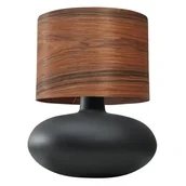 Lampy stojące - Drewniana lampka stołowa Sawa 41138118 Kaspa brązowa czarna - miniaturka - grafika 1