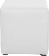 Pufy i podnóżki - Galeriatrend Pufa Kostka 35x35cm eko-skóra Standard biały - miniaturka - grafika 1