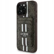 Portfele - Oryginalne etui Guess z portfelem Magsafe iPhone 16 Pro Max brązowy case - miniaturka - grafika 1