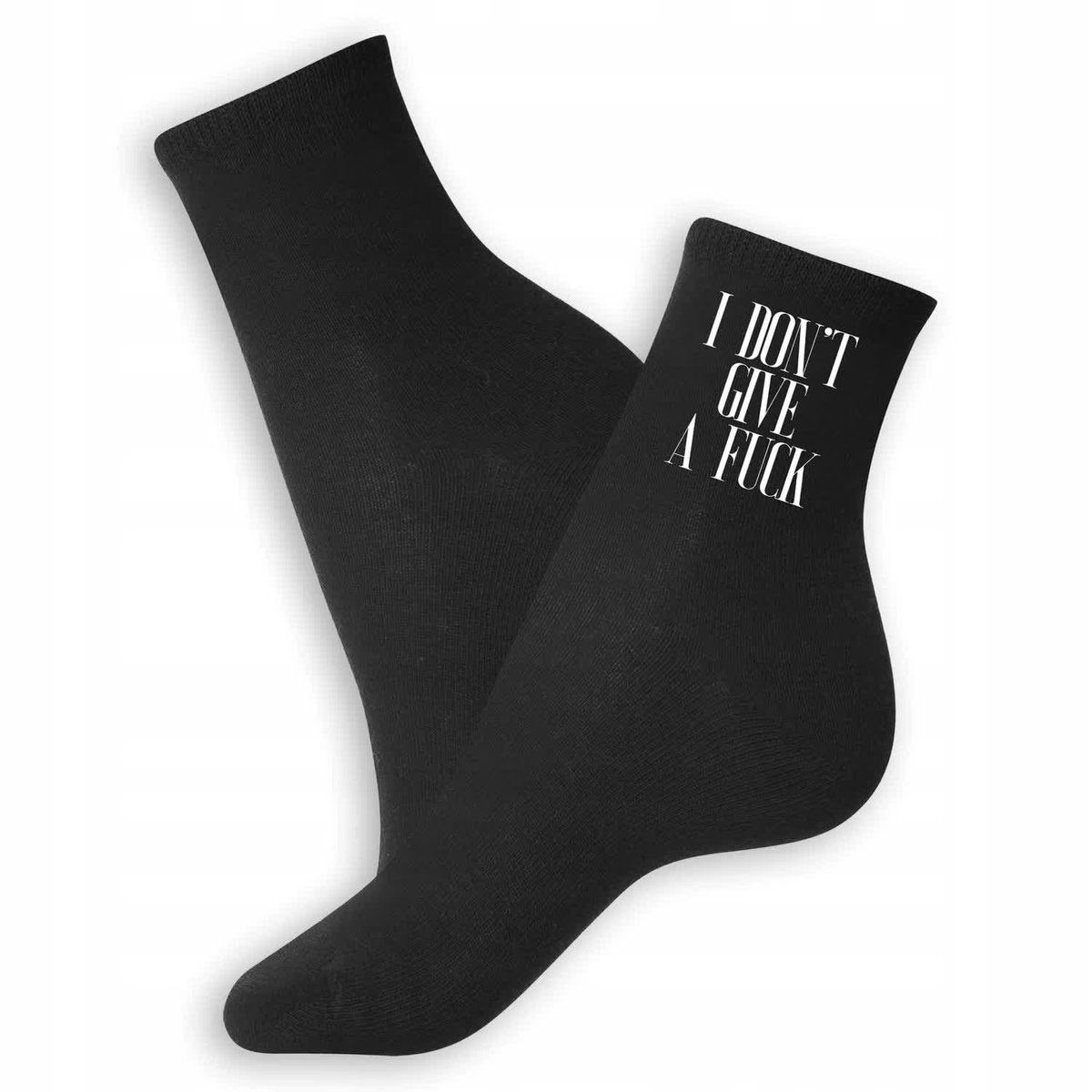 SKARPETKI BAWEŁNIANE CZARNE 39-45 PREZENT I DON'T GIVE FUCK ŚMIESZNE WZORY