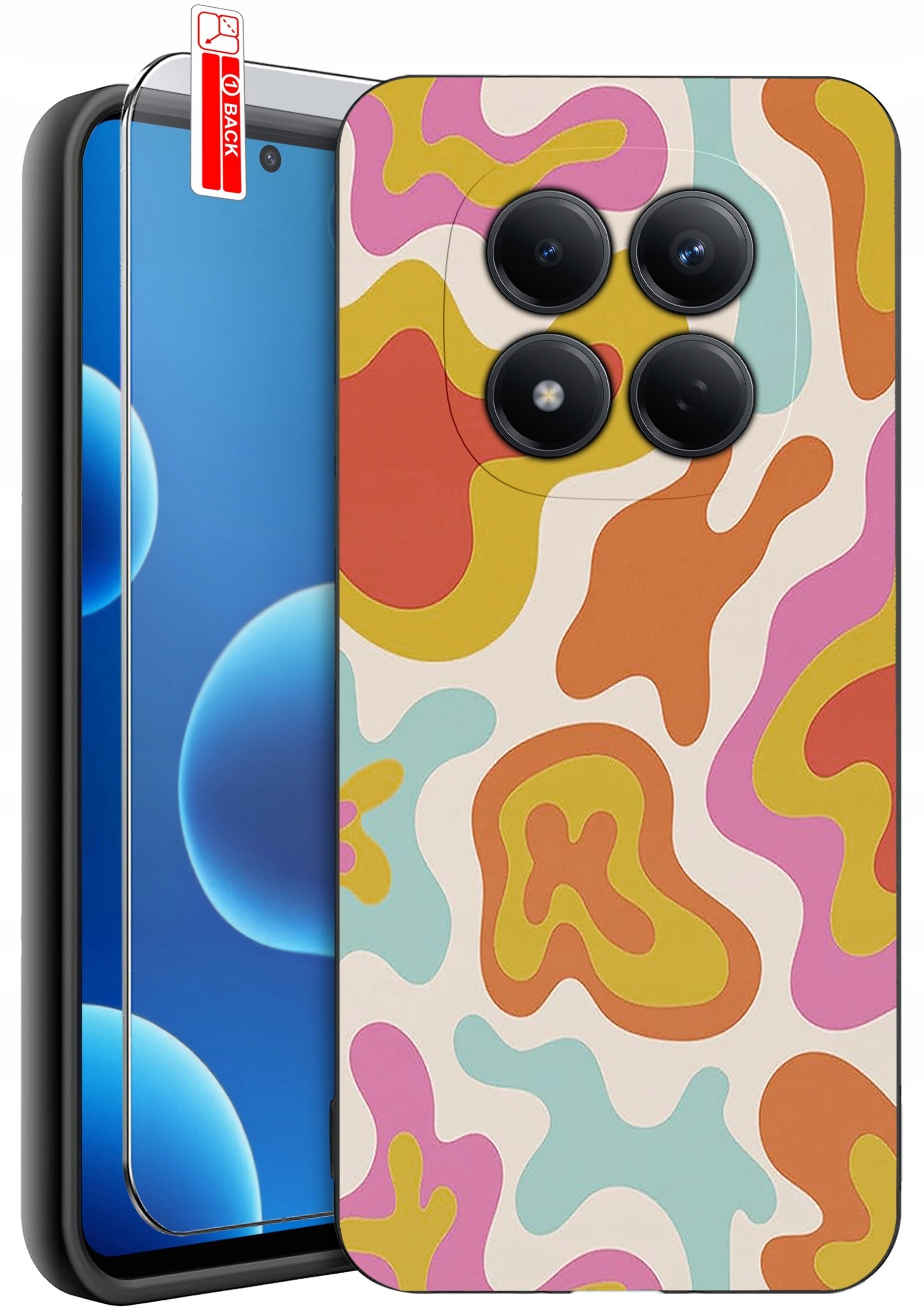 krainaGSM Etui Do Xiaomi Redmi Note 15 Pro 5G Wzory Silikonowe Matt Case + Szkło