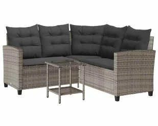 Sofa ogrodowa ze stolikiem ciemnoszara W4-L75 - Meble ogrodowe - miniaturka - grafika 1