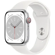 Smartwatch - Apple Watch 8 GPS+Cellular 45mm Aluminium Biały - miniaturka - grafika 1