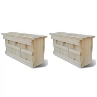 vidaXL Domki dla wróbli, 2 szt., drewniane, 44 x 15,5 x 21,5 cm - Klatki i wyposażenie dla ptaków - miniaturka - grafika 1