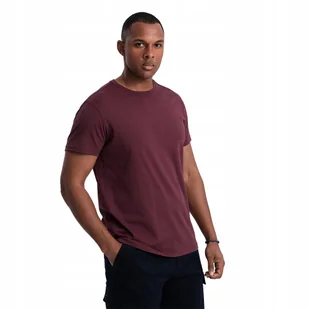 Męski T-shirt koszulka BASIC 100% bawełna bordowy V10 OM-TSBS-0146 S - Koszulki męskie Męski T-shirt koszulka BASIC 100% bawełna bordowy V10 OM-TSBS-0146 S - Koszulki męskie - miniaturka - grafika 1