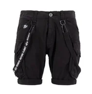 Spodnie męskie - spodnie bojówki krótkie ALPHA INDUSTRIES - UTILITY SHORT BLACK-32 - miniaturka - grafika 1