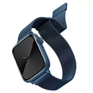 Paski - UNIQ pasek Dante Apple Watch Series 4/5/6/7/8/SE/SE2 38/40/41mm Stainless Steel niebieski/cobalt blue - grafika 1