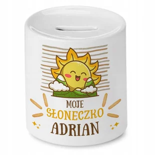 Skarbonka 330 ml Dla Adriana Syna Dziecka z Nadrukiem ze Zdjęciem - Skarbonki - miniaturka - grafika 1