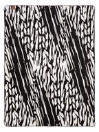 Koce - Koc bawełniano-akrylowy 150x200 biały czarny we wzorze zebry - miniaturka - grafika 1