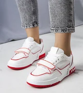 Botki damskie - Czerwone sneakersy damskie Ollie-40 - miniaturka - grafika 1