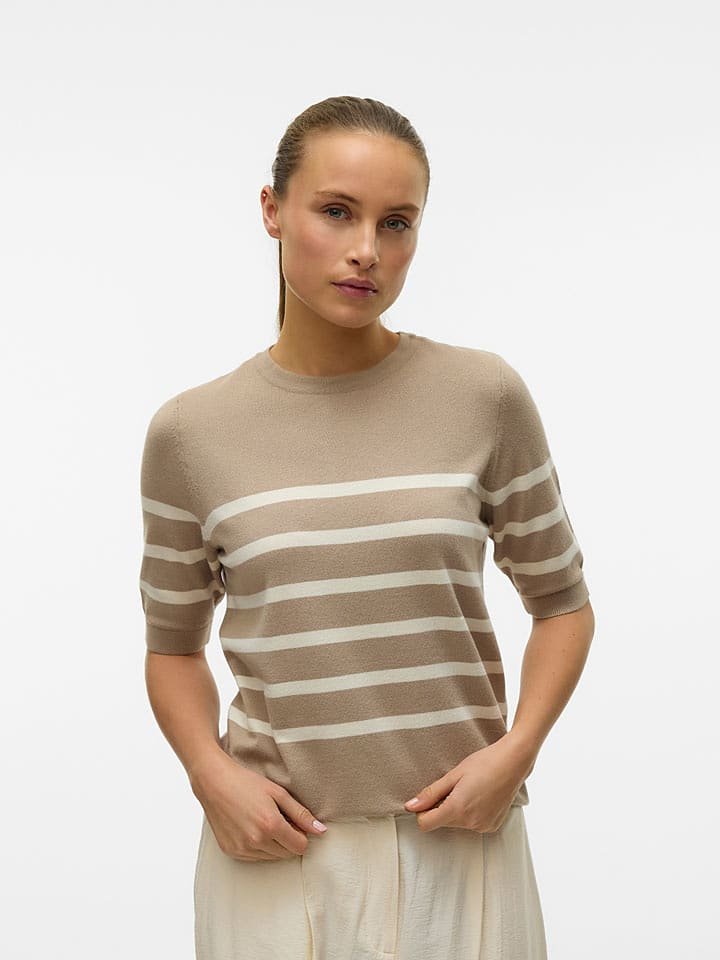Vero Moda Sweter w kolorze beżowo-kremowym