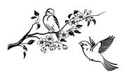 Naklejki na ścianę - Naklejki ścienne RAJSKA WIŚNIA japońska ptak, 84x48 cm - miniaturka - grafika 1