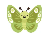 Gadżety na imprezę - Dekoracja dwustronna Motylek zielony - 36 x 29 cm - miniaturka - grafika 1