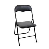 Fotele i krzesła ogrodowe - Krzesełko składane pvc czarne - miniaturka - grafika 1