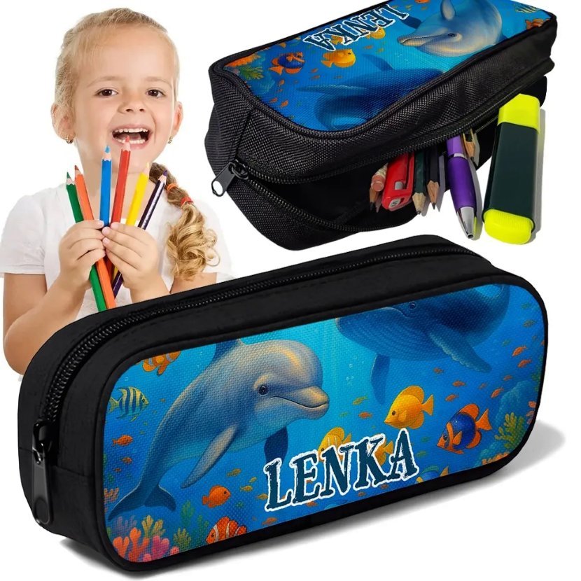 Piórnik TUBA z imieniem Zwierzęta Morskie Ocean Personalizowany Prezent