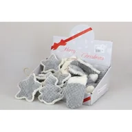 Ozdoby bożonarodzeniowe - Zawieszka tekstylna szara łapka / gwiazda / choinka - miniaturka - grafika 1