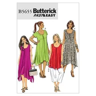 Bluzki damskie - Butterick Patterns B5655 rozmiar RR 18W-20W-22W-24W bluzka damska, sukienka i spodnie, 1 sztuka, kolor biały - miniaturka - grafika 1