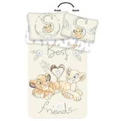 Pościel dla dzieci - Jerry Fabrics Pościel bawełniana 100x135 Król Lew Simba Nala przyjaciele Lion King best friends kwiatki 4751 dziecięca do łóżeczka - miniaturka - grafika 1