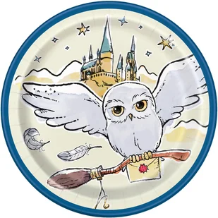 Talerzyki urodzinowe Harry Potter - 18 cm - 8 szt. - Dekoracje i nakrycia stołu na imprezę - miniaturka - grafika 1