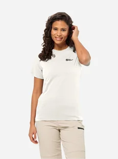 Koszulka damska bawełniana Jack Wolfskin Essential T W 1808352-5000 L Biała (4064993566529) - Koszulki i topy damskie - miniaturka - grafika 1