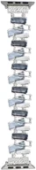 Akcesoria do smartwatchy - GlacierX bransoleta do smartwatcha Gleam Crystals Stretch Bracelet Moonstone do Apple Watch 38/40/41mm Szara - miniaturka - grafika 1