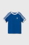 Koszulki dla chłopców - adidas Originals t-shirt bawełniany dziecięcy kolor niebieski z nadrukiem - miniaturka - grafika 1