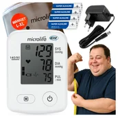 Ciśnieniomierze i akcesoria - L-XL 32-52cm CIŚNIENIOMIERZ Z BARDZO DUŻYM MANKIETEM MICROLIFE A2 +ZASILACZ - miniaturka - grafika 1