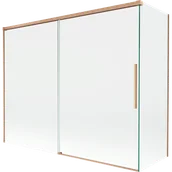 Parawany nawannowe - Mexen Rox parawan nawannowy 2-skrzydłowy rozsuwany 190 + 90 x 150 cm, transparent, miedż szczotkowana - 8C9-190-090-65-00 - miniaturka - grafika 1