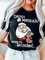 Bluzki damskie - Koszulka na mikołajki dla dziewczyny - miniaturka - grafika 1