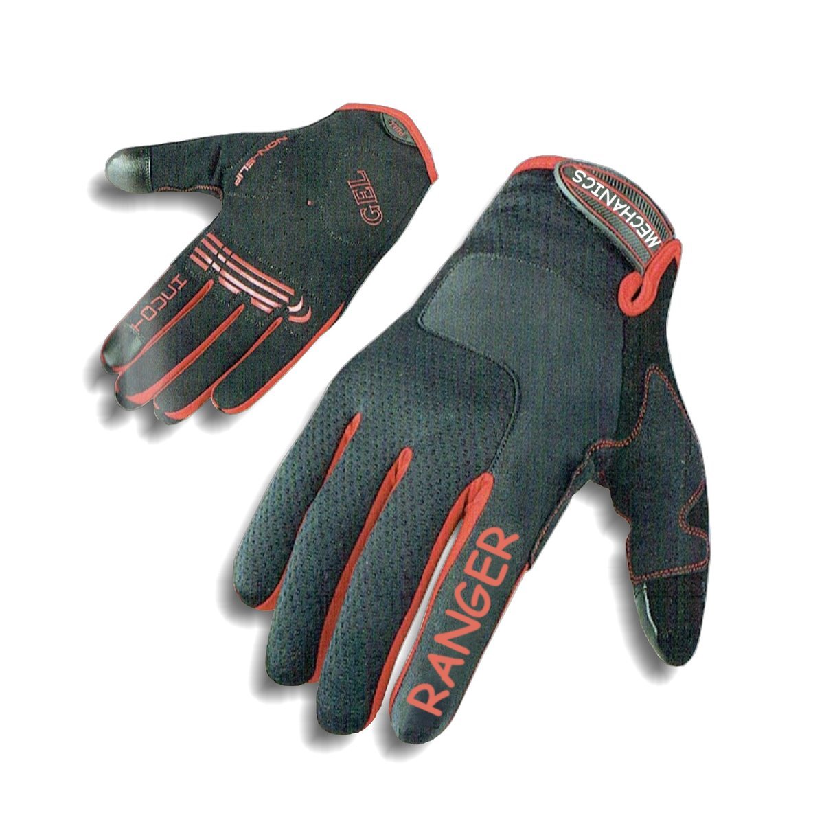 Rękawiczki rowerowe RANGER Mechanics rozm.XL czerwone
