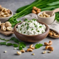 Zdrowa żywność - Roślinny twarożek z aktywowanych orzechów nerkowca i czosnku niedźwiedziego - 150g - miniaturka - grafika 1