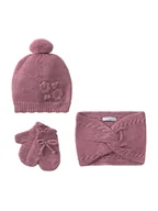 Rękawiczki dla dzieci - Mayoral Komplet czapka, komin i rękawiczki 10019 Różowy - miniaturka - grafika 1